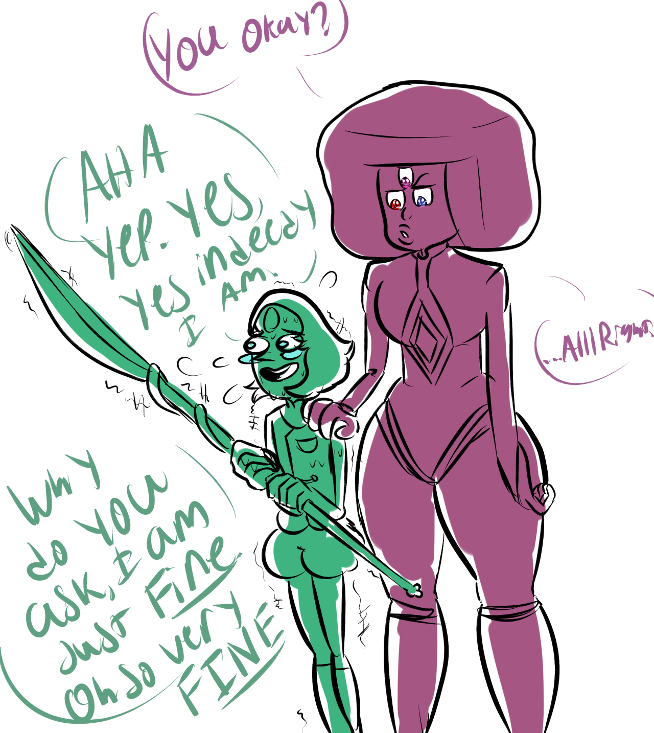 The first time Pearl saw Ruby and Sapphire fuse ruined her forever(Garnets legalishious