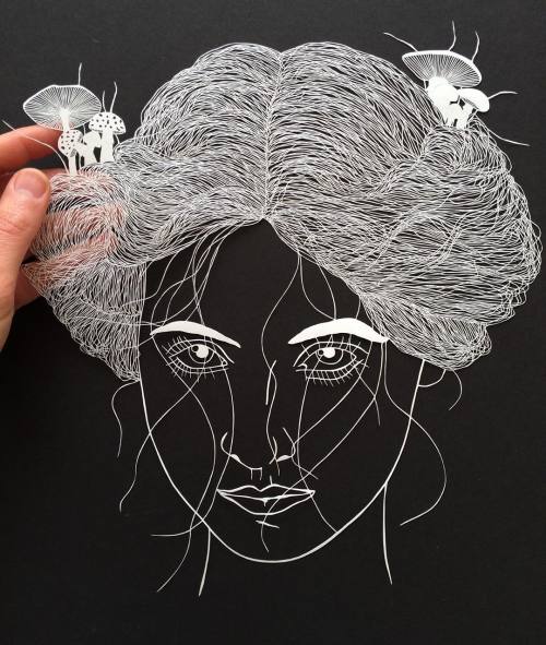 culturenlifestyle:Stunning Delicate Cut Paper Illustrations by Maude White New York-based paper artist Maude White painstaking meticulous paper depictions of nature and people continue to impress us with her storytelling and technical abilities. Each
