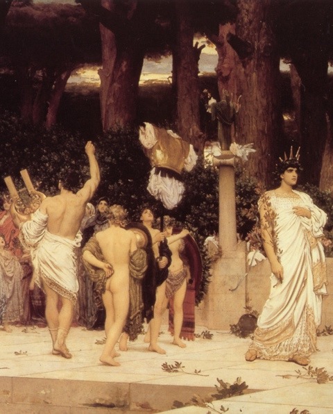 templeofapelles:Detail The Daphnephoria, 1876 Frederic Leighton