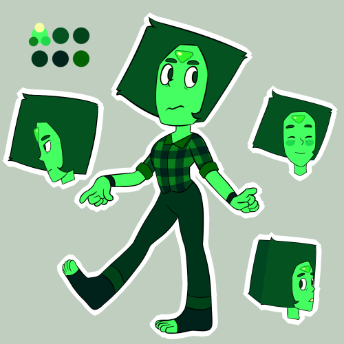 i’m alive! and decided to go fully self-indulgent and change my gemsona to a peridot. she’s a flanne