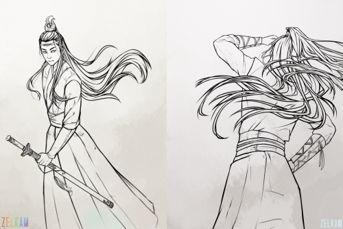 zelkams-art:I already posted these as sketch vs final, but you know what, have the layer breakdown a