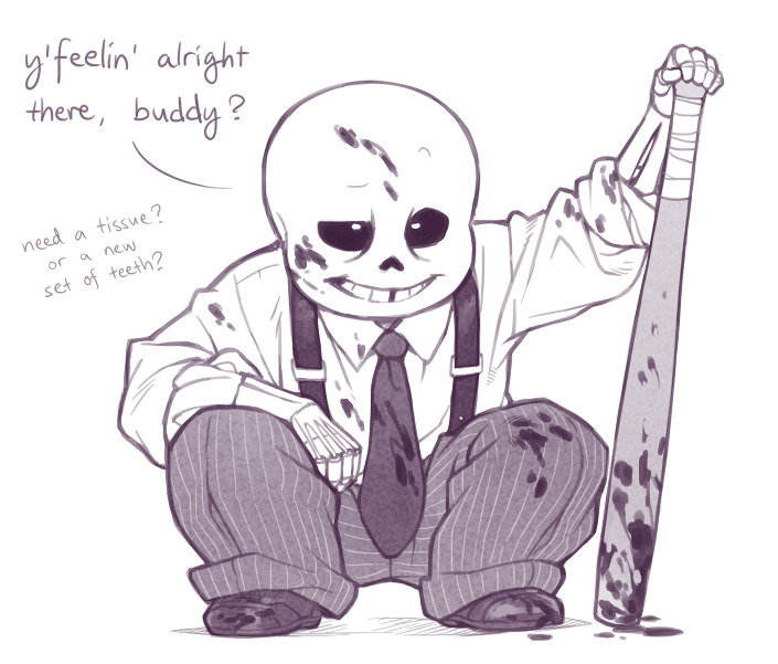 theslowesthnery:  it might seem like mob!sans is always on the receiving end of beatings