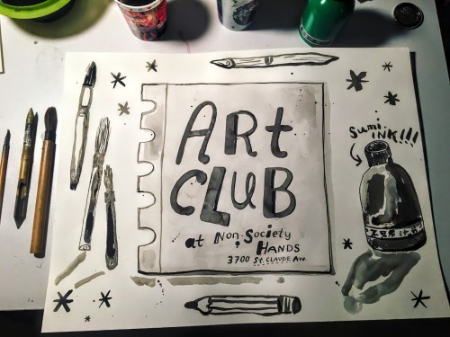 Sumi Ink drawings for Art Club!My newest venture with the fabulous Non-Society Hands&hellip;. ✂️ART 