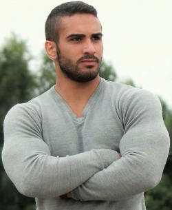 Hairy chest, legs,Beard and Mustache.