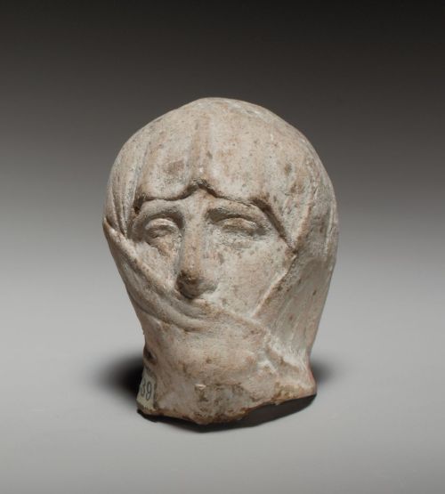 desimonewayland: Greek - Terracotta head of a veiled woman 4th century B.C. Terracotta; mold-made an