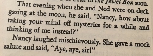 hardyfuckboys:Nancy Drew ruining her own love life since 1930 by just being herself