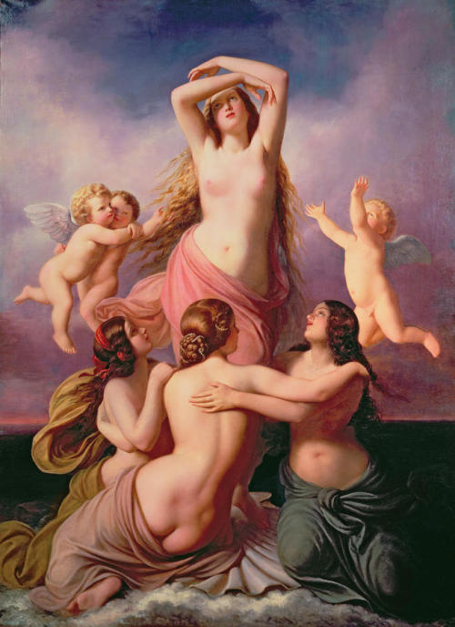 spiritsdancinginthenight:   Various renditions of The Birth of Venus.(Sandro Botticelli, Alexandre Cabanel, Francois Boucher, William Adolphe Bouguereau, Henri Gervex, Fritz Zuber-Buhler, Eduard Steinbruck) 