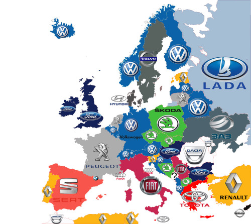 Brand of top selling car in Europe