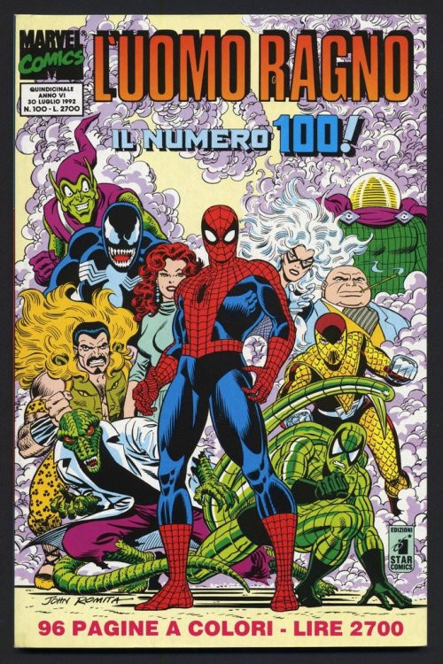 themarvelwayoflife: L’Uomo Ragno #100 (1992)  by John Romita. Italian exclusive cover.