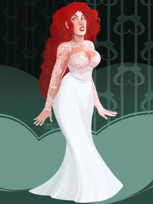 grovey:  The fashion binge continues, but I spent a lot more time on this one. Kasandra! With a bit of a Jessica Rabbit vibe to her, apparently. Inspired by a dress from this collection! (the original was so hard to find in a sea of reposts, weeps) 