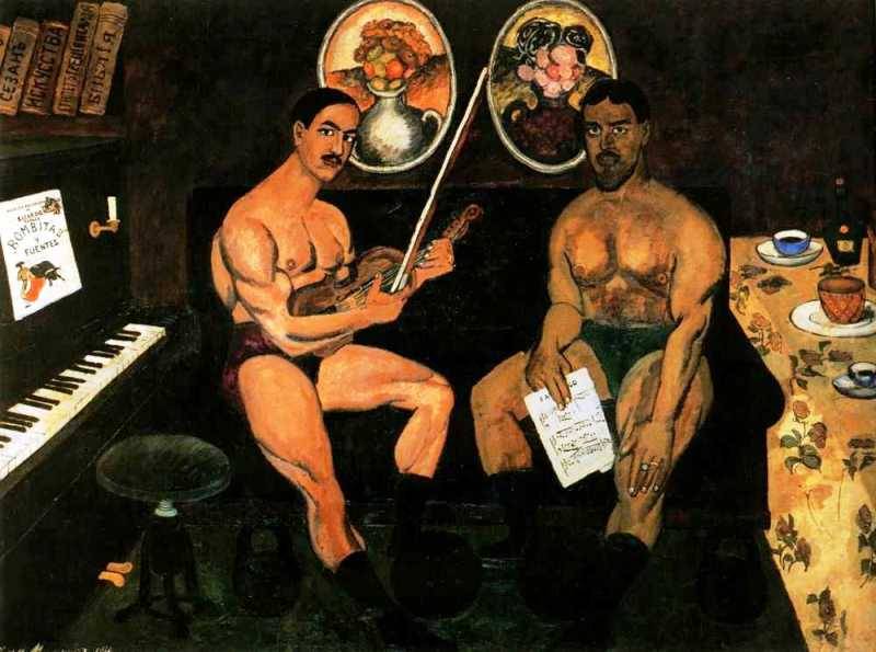 Ilya Mashkov - ‘Self-Portrait And A Portrait Of Pyotr Konchalovsky’ 1910