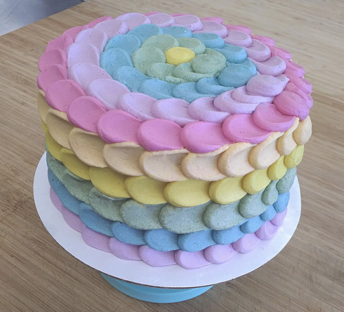 Dye-free, vegan rainbow cake.