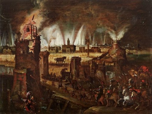 The Battle for Troy (aka Troy Burning), Anton Mozart, ca. 1614