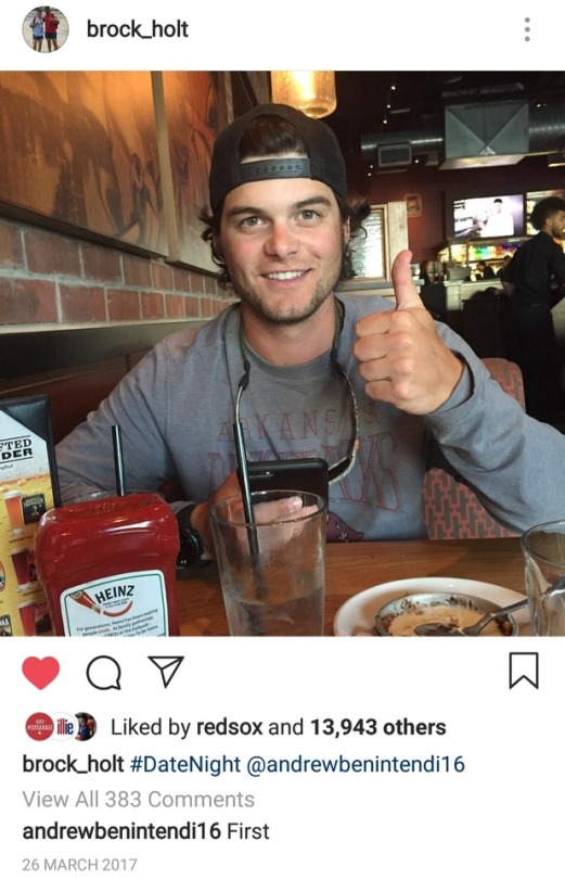 끝 : Brock Holt + Andrew Benintendi (#brockintendi) on