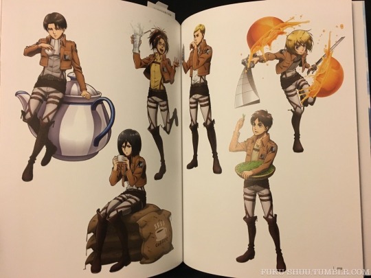 A Look Inside the Shingeki no Kyojin ANIME ILLUSTRATIONS Artbook by WIT Studio!I just received this beautiful artbook today, and its 120+ pages are incredibly comprehensive! The book is divided up into six sections: “MAGAZINE,” “COLLABORATE,”