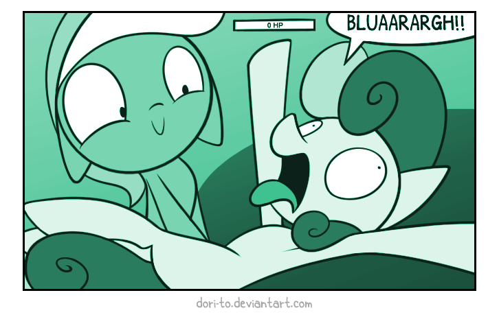 sillylyracomic:   Violent minty unicorn punches sweet and innocent pony to death!