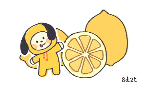 8d2t: it was fun to draw chimmy with lemons. this character is so cute i cant /yellow is my fav colo