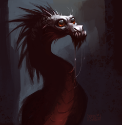 shade-shypervert:  Drew a drooling dragon