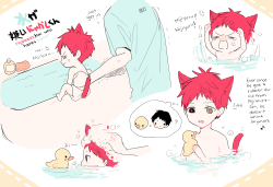 mokoiiiiiii:  ♪ nyakashikun and bath ♪