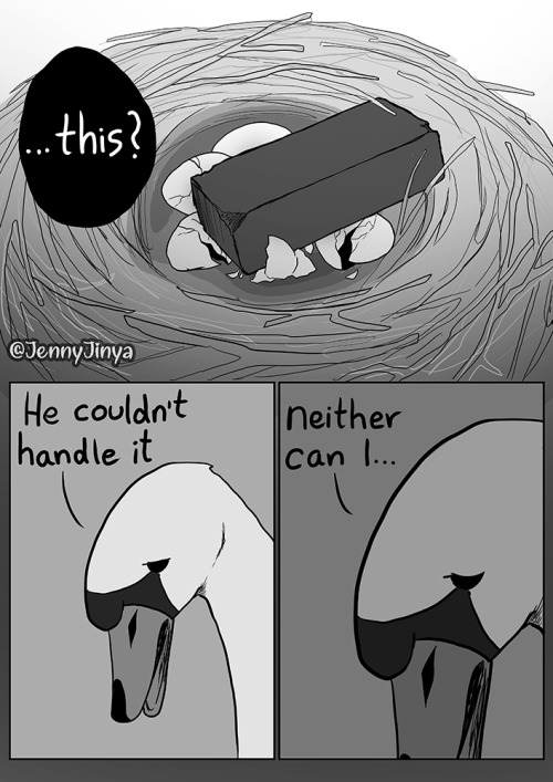 drsloppysawbonesmd:  eggastential-biscuits:jenny-jinya:TW: Animal death, cruelty Sometimes I have to draw comics to cope with things. I read about this a while ago and it still breaks my heart. They smashed her eggs with a brick and she died of grief.