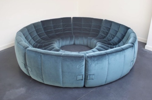 'Gilda' Circle Sofa In Velvet By Michel Ducaroy, 1972