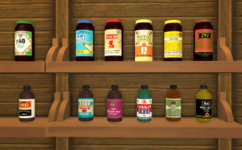herbalist set, 6 medicine boxes, bottles &amp; jars.  meshes by aroundthesims (included) an