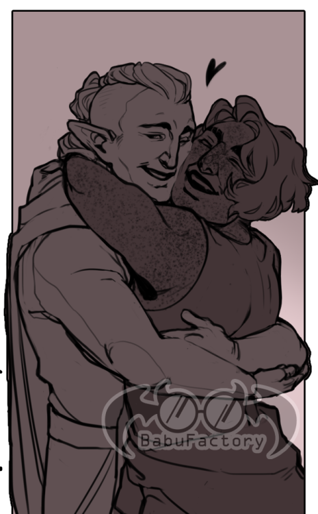 A valentine exchange with @thuviel of their softest character Nicodemus and mine Nielh!I a