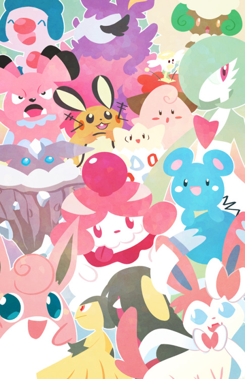 sayonararolling:fairy pokemon print. i might sell it at anime boston?