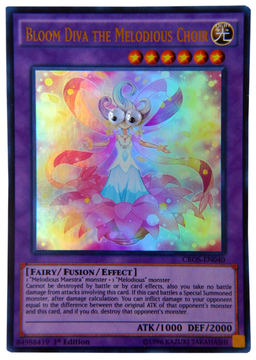 yugioh-cards-with-googly-eyes:Bloom Diva, the Melodious Choir, with Googly Eyes