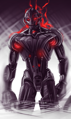 darklitria:    i wanted to give Ultron a shot in drawing the detailing is still hard XD  so its a bit messy and out of proportion, but i like it anyhowdA