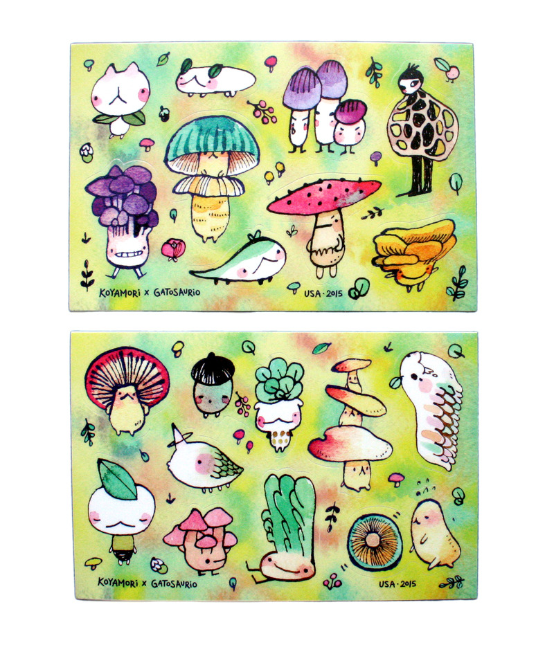gatosauriio:  New vinyl sticker pack by Koyamori! Includes 2 sheets with 18 laser