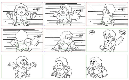 Boards from “Familiar” and “Together Alone”, in which I drew characters spinning.