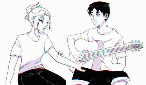 He asked her to teach him how to play the guitar, but his focus is on something else.