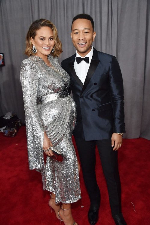 Chrissy Tiegen and John Legend - The 60th Annual Grammy Awards, New York City | January 28, 2018