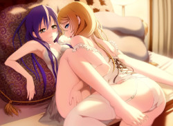 (via #r_18 ayase eli and sonoda umi (love live! school idol project) drawn by ootamu) 