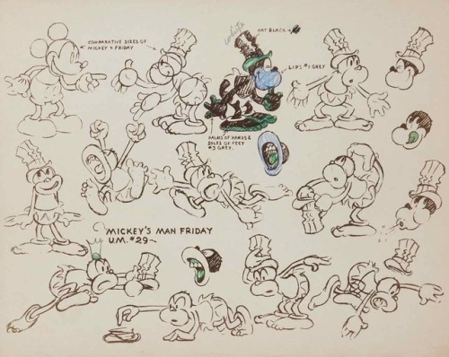 Ten Disney model sheets from its Golden Age.