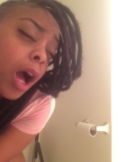 chokesngags:  I imagine my O face is something like this.   I hope not :-/  Yes I’m on the toilet.