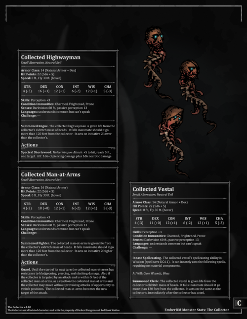 emberdm: Darkest Dungeon: The Collector v1.00.  D&amp;D 5e Monster Stats I created a new da