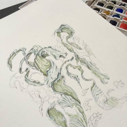 watercoloring #wip #workinprogress #watercolor #ballpoint #drawing #illustration (at Jackson Hts, Qu