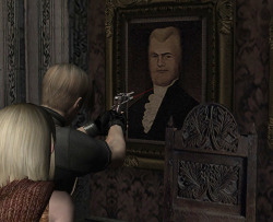 pureslime: strider17:  midtown120blues:  catburger: I am re playing Resident Evil 4 and what the hell is this when they say be there or be square and you dont show up   It’s him. It’s president evil.    Had enough of this dude  