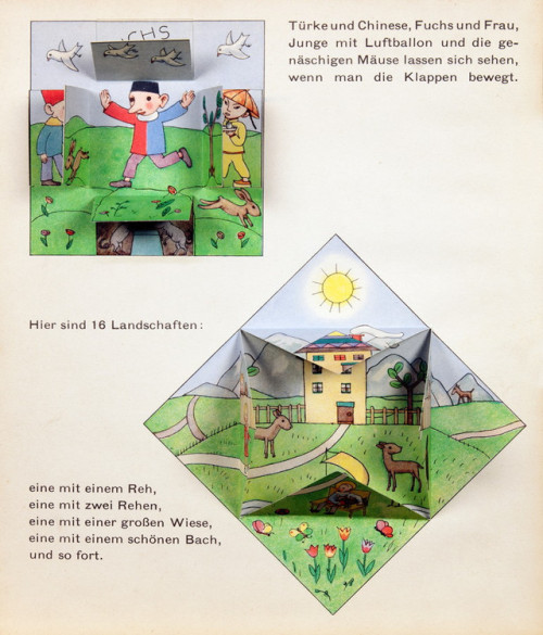Tom Seidmann-Freud, illustration for Das Wunderhaus, 1927. Berlin. “Ein Bilderbuch zum Drehen,