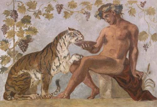 rigueur-dionysienne:Eugène Delacroix  __  Bacchus and a Tiger, 1834