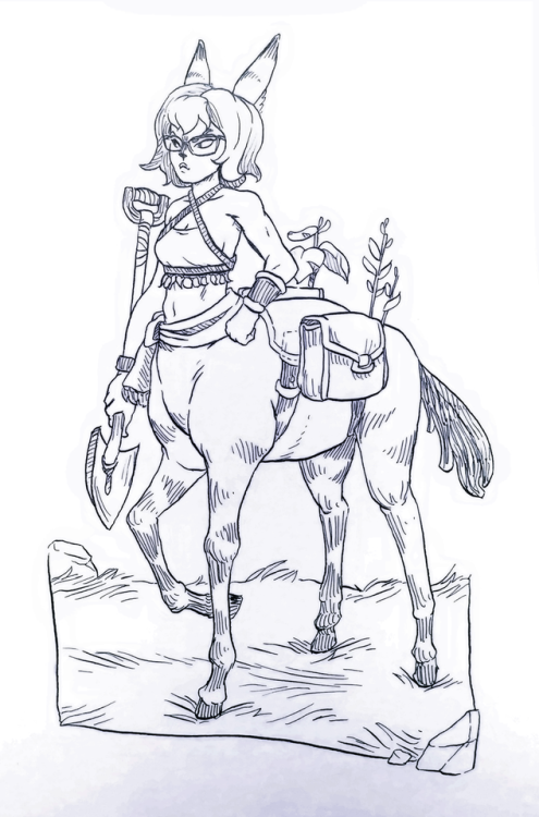 Inktober day 17: Centaur Botanist.