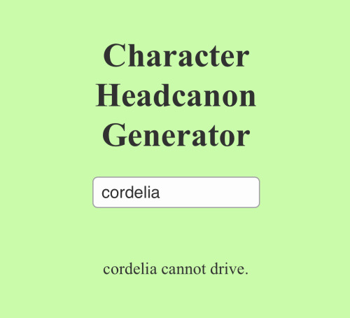 I Did The Character Headcanon Generator With The Tlh Characters