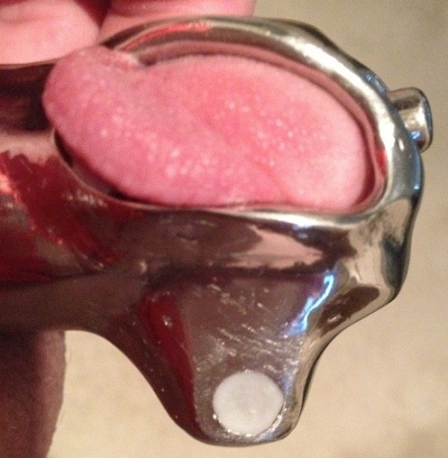 frozennothing:  Sorry, Kiddo. That epoxy is set and there is nothing we can do about it. Your in there, well, forever. You’ve been whining about “permanent chastity” for months. Well, you have it now. Enjoy. 