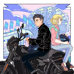 ameiyan: Greaser Otabek x Preppy Yurio AU