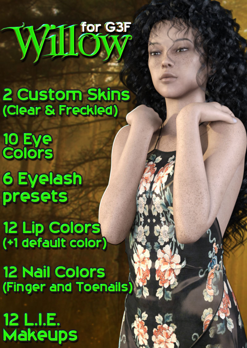 &ldquo;Willow&rdquo; is a brand new Character pack for Genesis 3 Female Willow