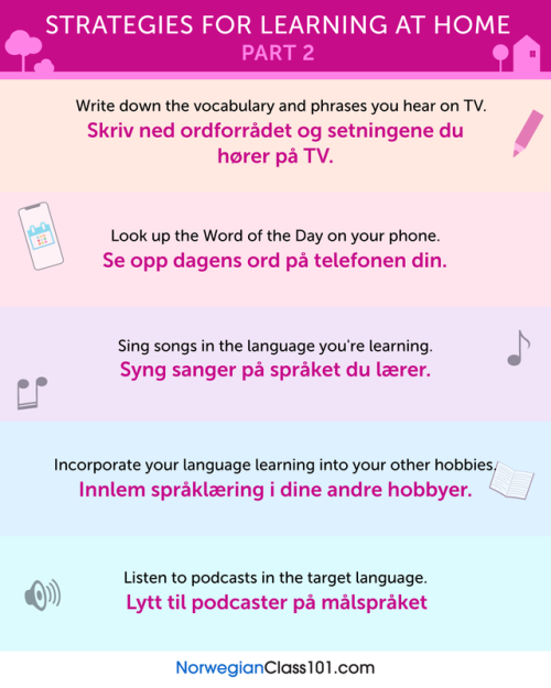 norwegianclass101:Strategies for Learning at Home PS: Learn Norwegian with the best FREE online reso