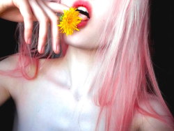 virginwhoreofbabylon:  Pink-haired flower eater