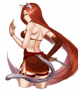 League-Of-Legends-Sexy-Girls:  Katarina-Red Cat By Aesice